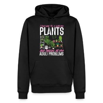 Plant Lover Gardening I Just Want - Männer Premium Bio Hoodie - Schwarz - Vorne - Nico (187cm)