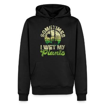 Plant Lover Gardening Sometimes I - Men’s Premium Organic Hoodie - black - Front - Nico (187cm)