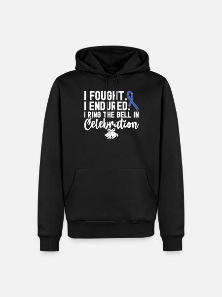 Je sonne la cloche en célébration du ruban bleu Colon - Sweat à capuche Premium bio Homme - noir