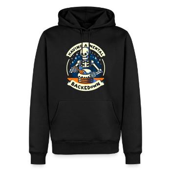 Humour squelette de pâtisserie drôle - Sweat à capuche Premium bio Homme - noir - Devant - Nico (187cm)