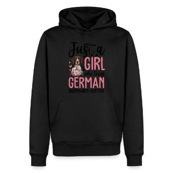 Just A Girl Who Loves German Shorthaired Pointers - Männer Premium Bio Hoodie - Schwarz - Vorne - Nico (187cm)