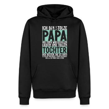 Papa Tochter Vatertag Vaterschaft Elternteil - Männer Premium Bio Hoodie - Schwarz - Vorne - Nico (187cm)