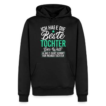 Papa Tochter Vatertag Vaterschaft Elternteil - Männer Premium Bio Hoodie - Schwarz - Vorne - Nico (187cm)
