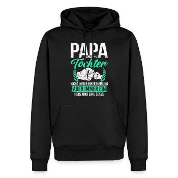 Papa Tochter Vatertag Vaterschaft Elternteil - Männer Premium Bio Hoodie - Schwarz - Vorne - Nico (187cm)