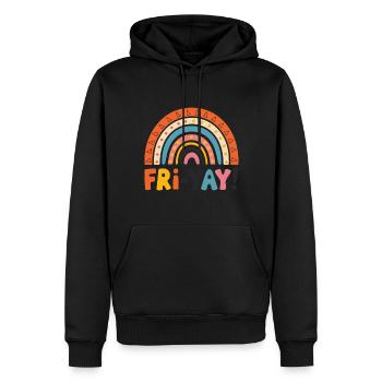 Friyay Happy Friday Fri Yay Enseignant - Sweat à capuche Premium bio Homme - noir - Devant - Nico (187cm)