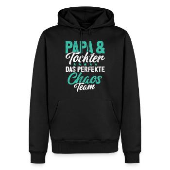 Papa Tochter Vatertag Vaterschaft Elternteil - Männer Premium Bio Hoodie - Schwarz - Vorne - Nico (187cm)