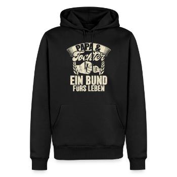 Papa Tochter Vatertag Vaterschaft Elternteil - Männer Premium Bio Hoodie - Schwarz - Vorne - Nico (187cm)