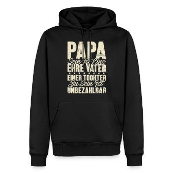 Papa Tochter Vatertag Vaterschaft Elternteil - Männer Premium Bio Hoodie - Schwarz - Vorne - Nico (187cm)