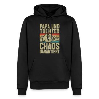 Papa Tochter Vatertag Vaterschaft Elternteil - Männer Premium Bio Hoodie - Schwarz - Vorne - Nico (187cm)