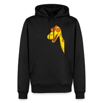 Funny Dino with Sunglasses Funny Dinosaur - Männer Premium Bio Hoodie - Schwarz - Vorne - Nico (187cm)