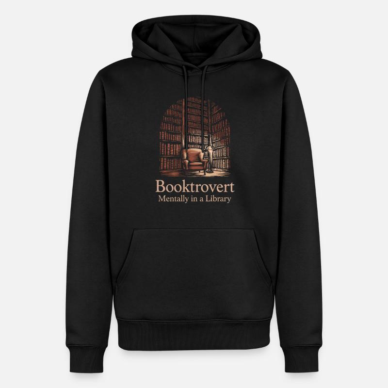 Booktrovert Lecture de livres - Sweat à capuche Premium bio Homme - noir