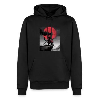 Kriegerkatze Japanische Katze Samurai Katze - Männer Premium Bio Hoodie - Schwarz - Vorne - Nico (187cm)
