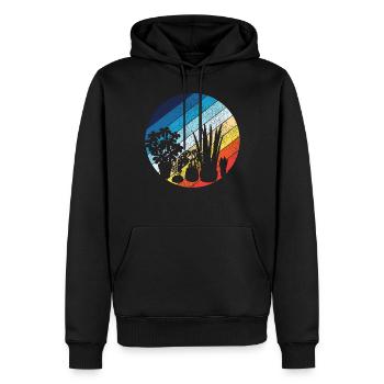 Amoureux des plantes jardinage rétro - Sweat à capuche Premium bio Homme - noir - Devant - Nico (187cm)