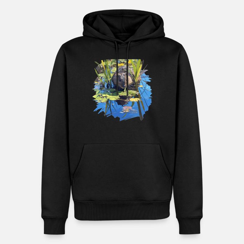 Bisamratten Bisamratte - Männer Premium Bio Hoodie - Schwarz