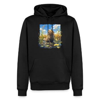 Rat musqué - Sweat à capuche Premium bio Homme - noir - Devant - Nico (187cm)