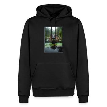 Rat musqué - Sweat à capuche Premium bio Homme - noir - Devant - Nico (187cm)