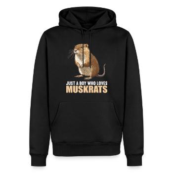 Rat musqué - Sweat à capuche Premium bio Homme - noir - Devant - Nico (187cm)