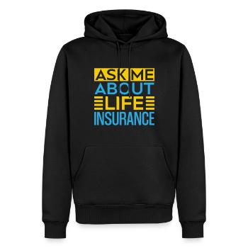 Insurance Agent Ask Me About Funny Insurance - Männer Premium Bio Hoodie - Schwarz - Vorne - Nico (187cm)