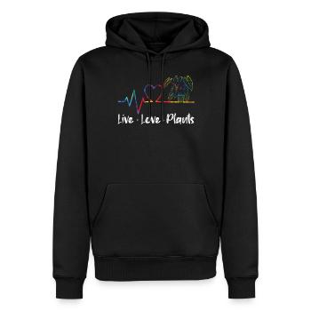 Amoureux des plantes Jardinage Amour en direct - Sweat à capuche Premium bio Homme - noir - Devant - Nico (187cm)