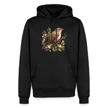 Nachtigallen Nachtigall - Männer Premium Bio Hoodie - Schwarz - Vorne - Nico (187cm)