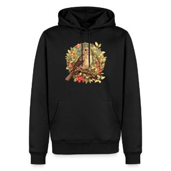 Nachtigallen Nachtigall - Männer Premium Bio Hoodie - Schwarz - Vorne - Nico (187cm)