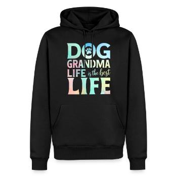 Cadeaux de grand-mère pour chien - Sweat à capuche Premium bio Homme - noir - Devant - Nico (187cm)