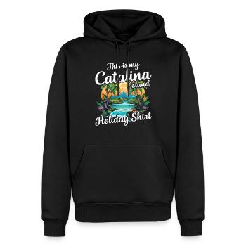 Das Ist Mein Catalina Island Urlaubsshirt - Männer Premium Bio Hoodie - Schwarz - Vorne - Nico (187cm)