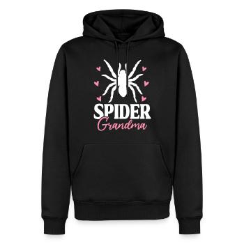 Spinne Oma Lustige Tarantel Spinnentier Oma - Männer Premium Bio Hoodie - Schwarz - Vorne - Nico (187cm)