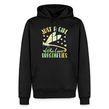 drôle libellule filles entomologiste insecte volant - Sweat à capuche Premium bio Homme - noir - Devant - Nico (187cm)
