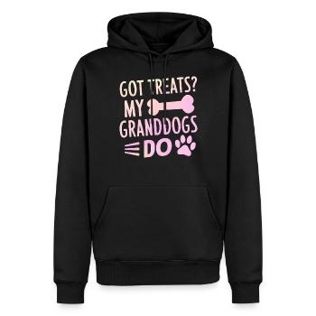 Cadeaux de grand-mère pour chien - Sweat à capuche Premium bio Homme - noir - Devant - Nico (187cm)