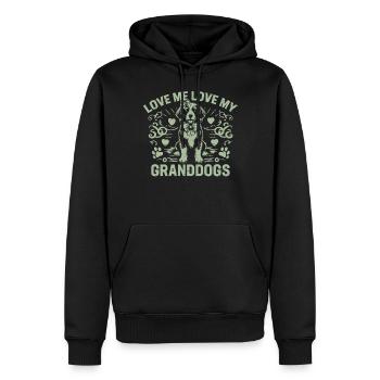 Cadeaux de grand-mère pour chien - Sweat à capuche Premium bio Homme - noir - Devant - Nico (187cm)