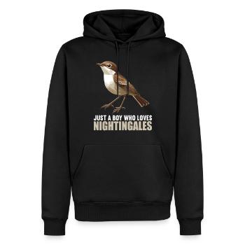 Nachtigallen Nachtigall - Männer Premium Bio Hoodie - Schwarz - Vorne - Nico (187cm)
