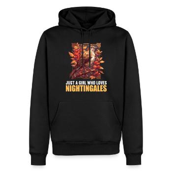Nachtigallen Nachtigall - Männer Premium Bio Hoodie - Schwarz - Vorne - Nico (187cm)