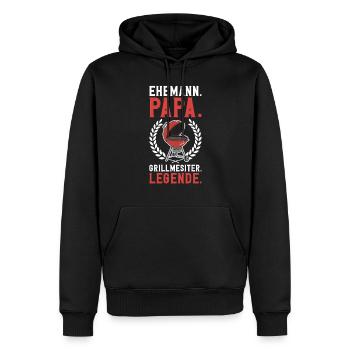 Grill Papa Vatertag Vater Vaterschaft Elternteil - Männer Premium Bio Hoodie - Schwarz - Vorne - Nico (187cm)