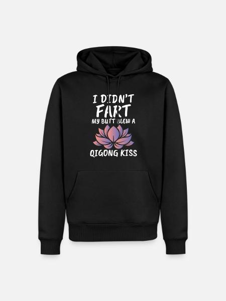 I Didn't Kiss My Butt - Men’s Premium Organic Hoodie - black