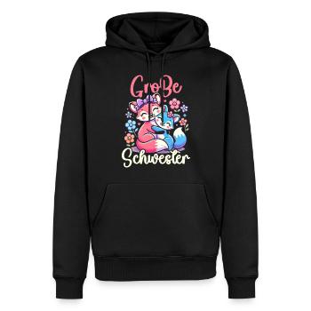 Große Schwester Fuchs Baby Enthüllung - Männer Premium Bio Hoodie - Schwarz - Vorne - Nico (187cm)