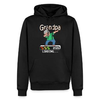 Future grand-mère 2026 chargement futur grand-père - Sweat à capuche Premium bio Homme - noir - Devant - Nico (187cm)