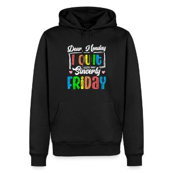Joyeux vendredi Fri Yay École des enseignants Mème - Sweat à capuche Premium bio Homme - noir - Devant - Nico (187cm)