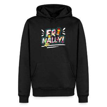 Joyeux vendredi Fri Yay École des enseignants Mème - Sweat à capuche Premium bio Homme - noir - Devant - Nico (187cm)