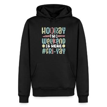 Joyeux vendredi Fri Yay École des enseignants Mème - Sweat à capuche Premium bio Homme - noir - Devant - Nico (187cm)