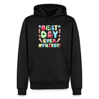 Joyeux vendredi Fri Yay École des enseignants Mème - Sweat à capuche Premium bio Homme - noir - Devant - Nico (187cm)