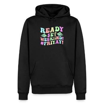 Joyeux vendredi Fri Yay École des enseignants Mème - Sweat à capuche Premium bio Homme - noir - Devant - Nico (187cm)