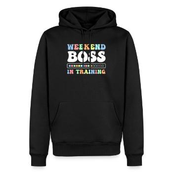 Joyeux vendredi Fri Yay École des enseignants Mème - Sweat à capuche Premium bio Homme - noir - Devant - Nico (187cm)