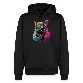 Wombat Australien Beuteltier Süßer Wombat - Männer Premium Bio Hoodie - Schwarz - Vorne - Nico (187cm)