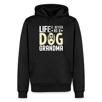 Cadeaux de grand-mère pour chien - Sweat à capuche Premium bio Homme - noir - Devant - Nico (187cm)