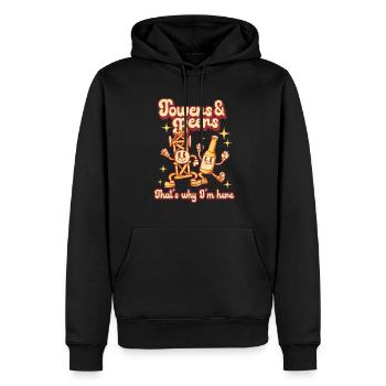 Tours Grimpeurs Tours & Bières C’est pourquoi je suis ici - Sweat à capuche Premium bio Homme - noir - Devant - Nico (187cm)