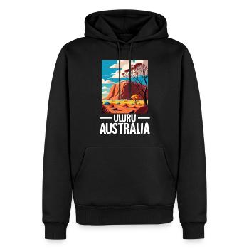 Uluru Australien Ayers Rock Landmark Lustig - Männer Premium Bio Hoodie - Schwarz - Vorne - Nico (187cm)