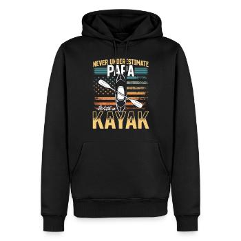 Never underestimate Papa with a kayak - Daddy - Men’s Premium Organic Hoodie - black - Front - Nico (187cm)
