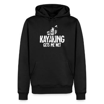 Kayaking gets me wet - Funny Kayaking - Männer Premium Bio Hoodie - Schwarz - Vorne - Nico (187cm)