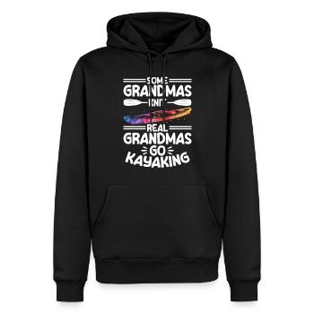 Some grandmas knit real grandmas go kayaking - Männer Premium Bio Hoodie - Schwarz - Vorne - Nico (187cm)
